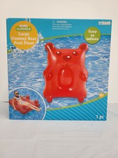 Inflatable Large Gummy Bear Swimming Pool Floating Water Raft with Headrest