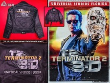 Vintage Terminator 2 3D Leather Biker Jacket T2 Promo 90s M/L Arnold Streetwear
