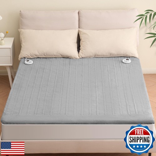 Heated Mattress Pad Queen Size 60 * 80 Inches Comfort Soft Coral Fleece 10 He