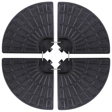 Heavy Duty 4-Piece Umbrella Base Cantilever Offset Patio Circular Stand w/ Hooks