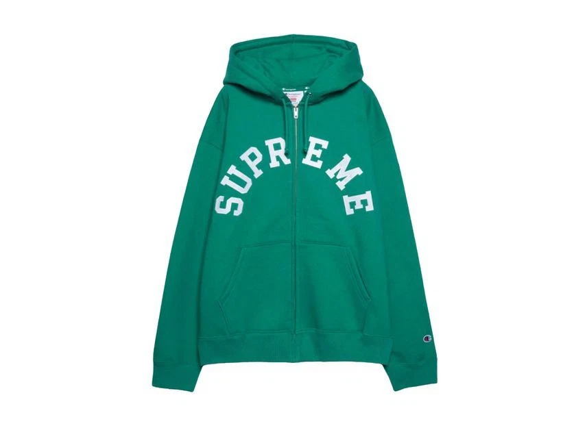 Sweat à capuche zippé Supreme Champion vert