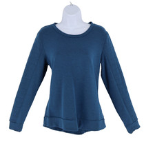 32 Degrees Heat Sweatshirt Pullover Womens Size M Blue Heathered Fleece Textured