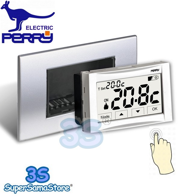 3S Termostato digitale 3V da incasso touch screen MOON SOFT TOUCH Perry 1TITE542