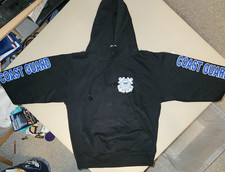 Men's S USCG United States Coast Guard Jon Lauren Black Hoodie Sweatshirt
