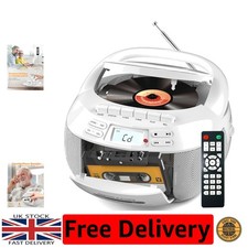2025 Bluetooth Boombox CD Player with USB, AUX, Remote Control  Tape Recording