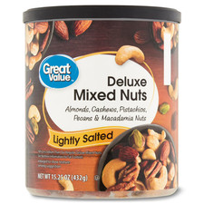 Great Value Lightly Salted, Deluxe Mixed Nuts, 15.25 oz New Free Shipping