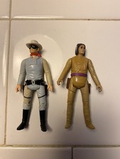 Vintage 1980 Gabriel Lone Ranger Tonto 3.75 Inch Action Figures Hong Kong AA