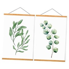 Magnetic Poster Hanger Frame, 2 Pack Teak Magnet 9 Inch 2 Pack Teak Wood