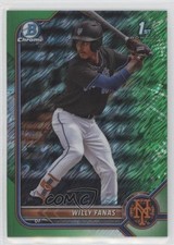 2022 Bowman Chrome Prospects Green Shimmer Refractor 49/99 Willy Fanas f9s