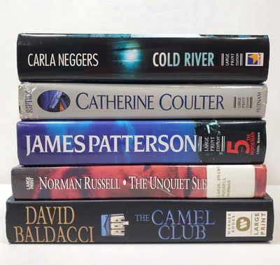 Large Print Suspense Lot Of 5 Books Mystery Novels Crime Thriller Hardcovers Set
