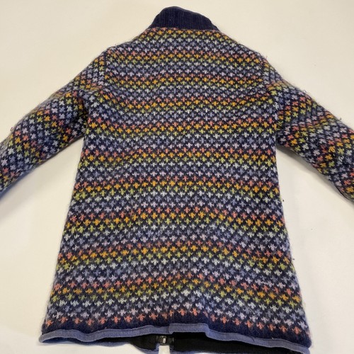 Pachamama Cardigan Womens Small Purple 100% Wool Jumper Handmade In Nepal -Flaws - Picture 4 of 12