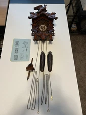 Anton Schneider Black Forest Cuckoo Clock with 5-Leaves & Bird, Made in Germany