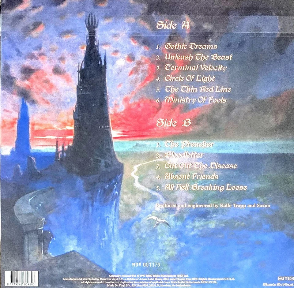 SAXON - UNLEASH THE BEAST- 180-GRAM RED COLORED VINYL LP " NEW, SEALED " - Image 2 of 2