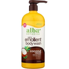 Alba Botanica Very Emollient Bath & Shower Gel Coconut Rescue 32 Oz