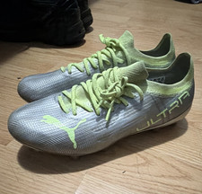 PUMA ULTRA Soccer Cleats Silver/Green US men&rsquo;s size 5.5 women&rsquo;s size 7