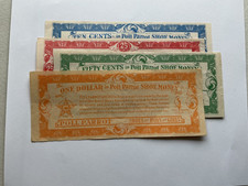 ND D.J. Hughes Store Savannah TN 4pc group 10c, 25c, 50c, $1 - Poll Parrot Shoe