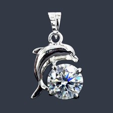 Round Shape 3.00Ct. Certified White Diamond Pendant In 925 Silver - Tariffs Free