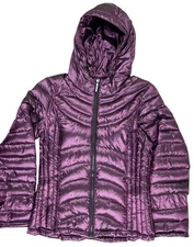 Andrew Marc Women M Puffer Jacket Premium Down Lightweight Packable Hooded Zip