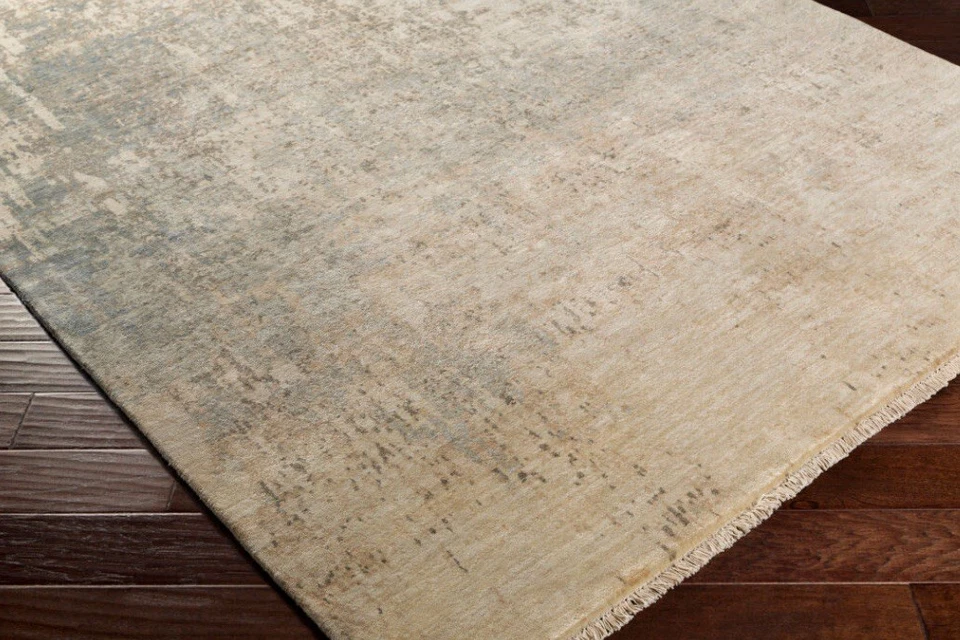 Tapete feito à mão Surya Trafalgar lã 8'x11' ouro oliva carvão MSRP $12.000 NOVO - Imagem 3 de 4