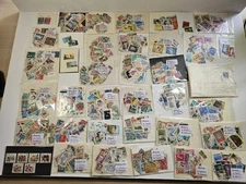 Job Lot 100s Vintage Rest Of The World Stamps Commemorative Definitive - No GB