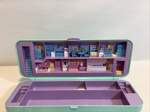 Astuccio portamatite vintage Polly Pocket BLUEBIRD 1990 con temperamatite gomma bambole* - Foto 5 di 16