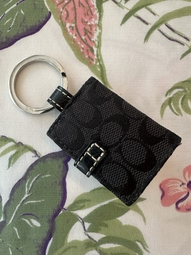 Vintage Coach Signature Mini Photo Frame Keychain Bla… - Gem