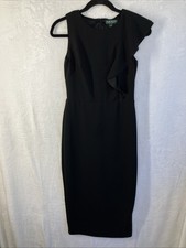 Lauren Ralph Lauren dress size 0 black shoulder ruffles long
