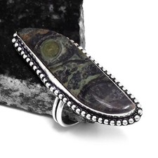 Crazy lace Agate Ethnic Handmade Gift Ring Jewelry US Size-9.5 R-458