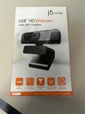 j5create JVCU100 USB HD Webcam with 360° Rotation -Black