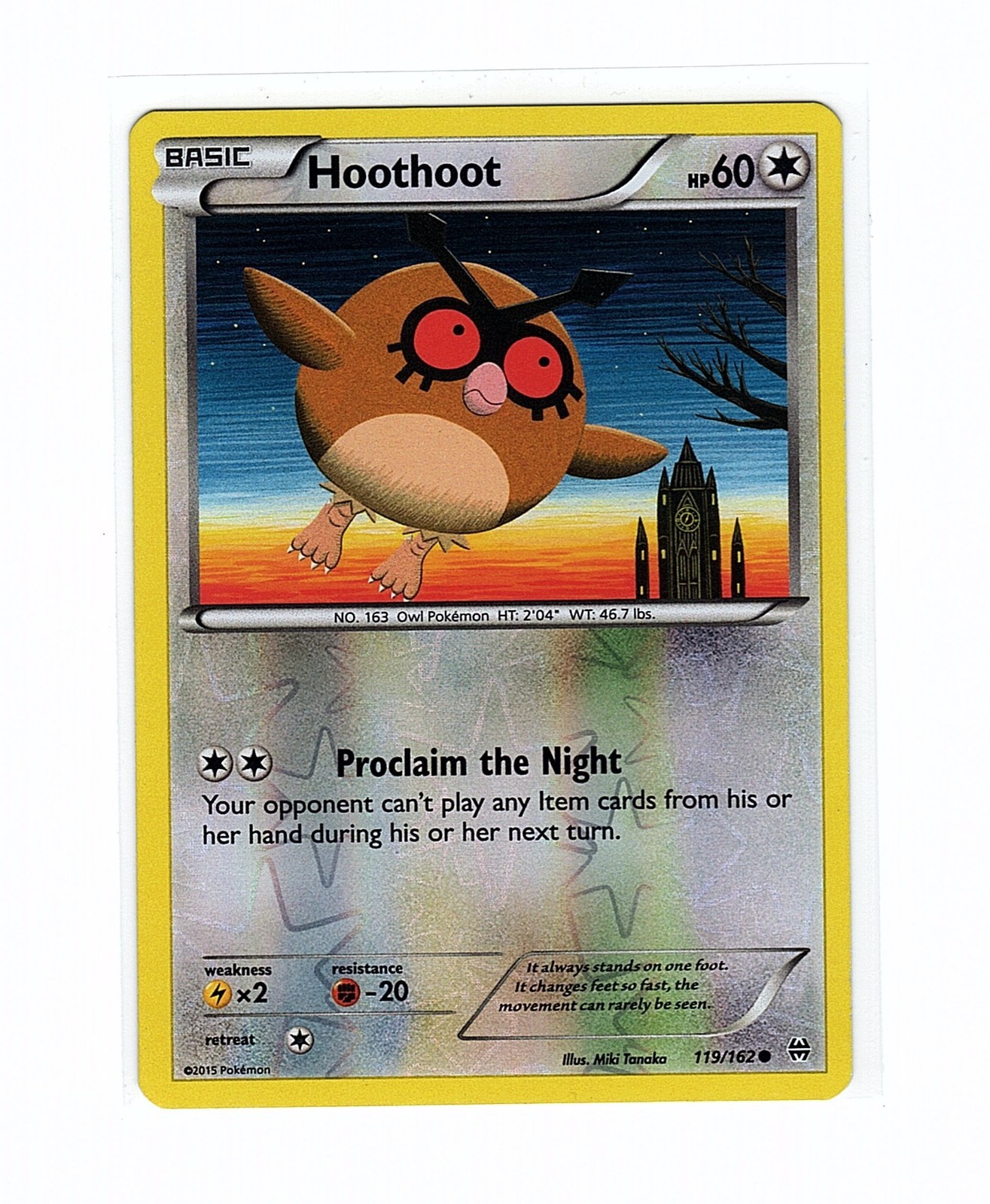 Hoothoot 119/162 Breakthrough Reverse Holo - Pokemon Card