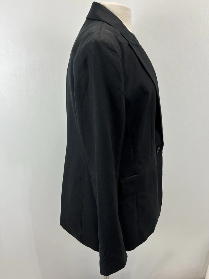 LOFT linen Blend Blazer Jacket Sz 10 Women’s Black Classic Career Lined - Изображение 4 из 4