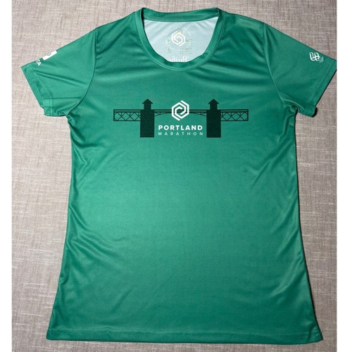Portland Marathon 2023 Shirt Womens Large Green Leslie Jordan Athletic Tee L