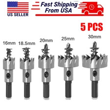 5PCS HSS Steel Hole Serration Kit Drill Bit Set for Metal Wood Cutting Tools