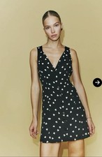 Reformation Rilynn Button Up Mini Dress Luv It Black Hearts