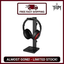 Portable Ergonomic Headphone Stand with Cable Management - Black Acrylic Design