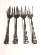 Set Of Four Interpur Stainless Steel Florenz Salad Forks