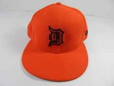 2017 Detroit Tigers Drew Verhagen #54 Game Issued Pos Used Orange Hat ST 7.5 5