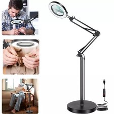 10X Magnifying Glass with Light and Stand LED Desk Lamp for Craft Hobby UK