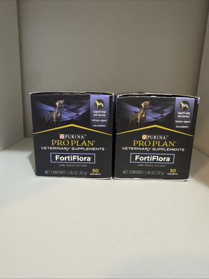 2X Purina Pro Plan Fortiflora Probiotics for Dogs 30 Sachets (60 Total)EXP 12/25