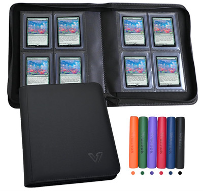Card Binder with Sleeves 4 Pocket Holds 128 Top Loaders St...