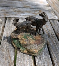 Miniature sculpture animalière bouquetin 19 ème Dlg bronze de Vienne 