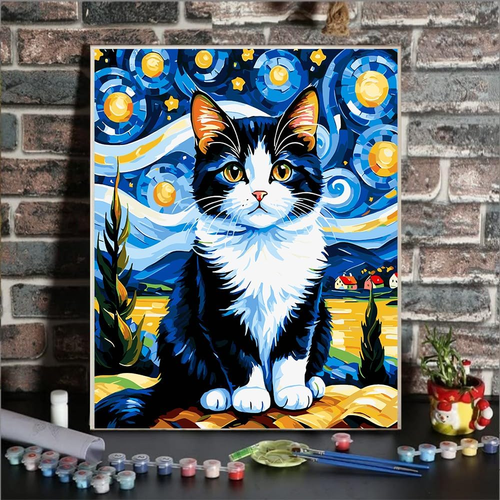 Paint by Numbers Kit for Adults, Cat Adult Paint by Numbers Kit on ...