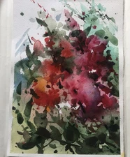 Original Watercolor Painting Persian Artist Farzaneh Kermanshahi 7.5X11  Signed