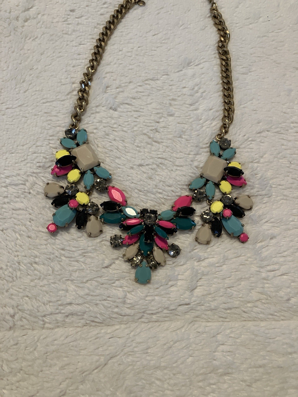 J Crew Multicolor Stone Bib Statement Necklace - image 4