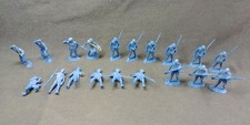 15 1960 Tim-Mee Civil War Army Men Blue Union Toy Figure Soldier Vintage Lot