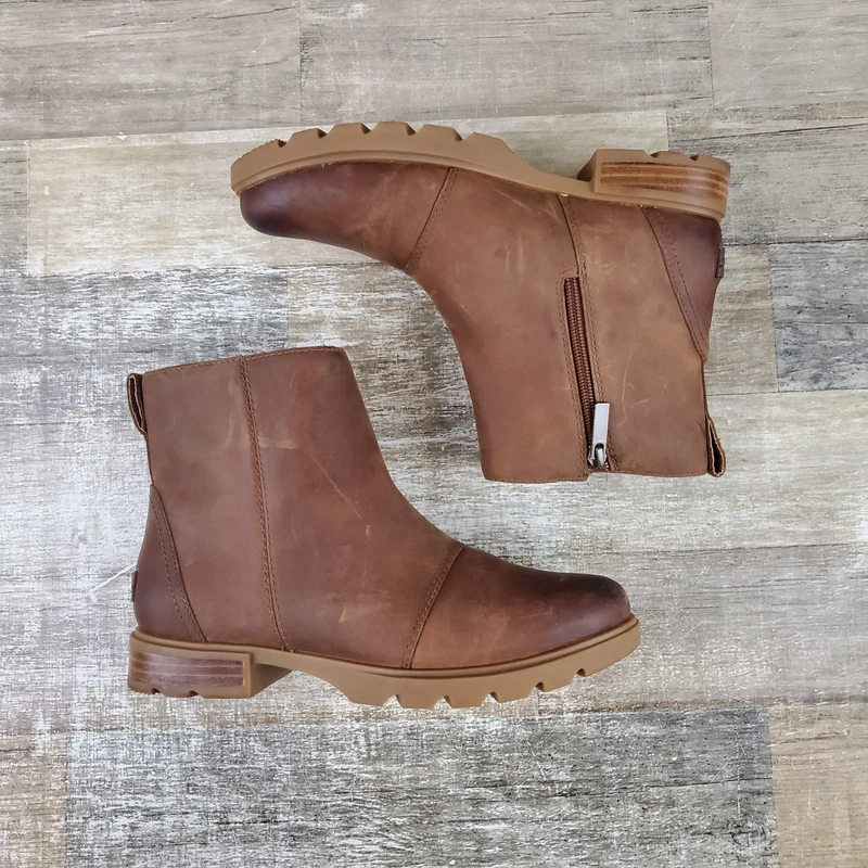 sorel emelie iii zip waterproof leather boots
