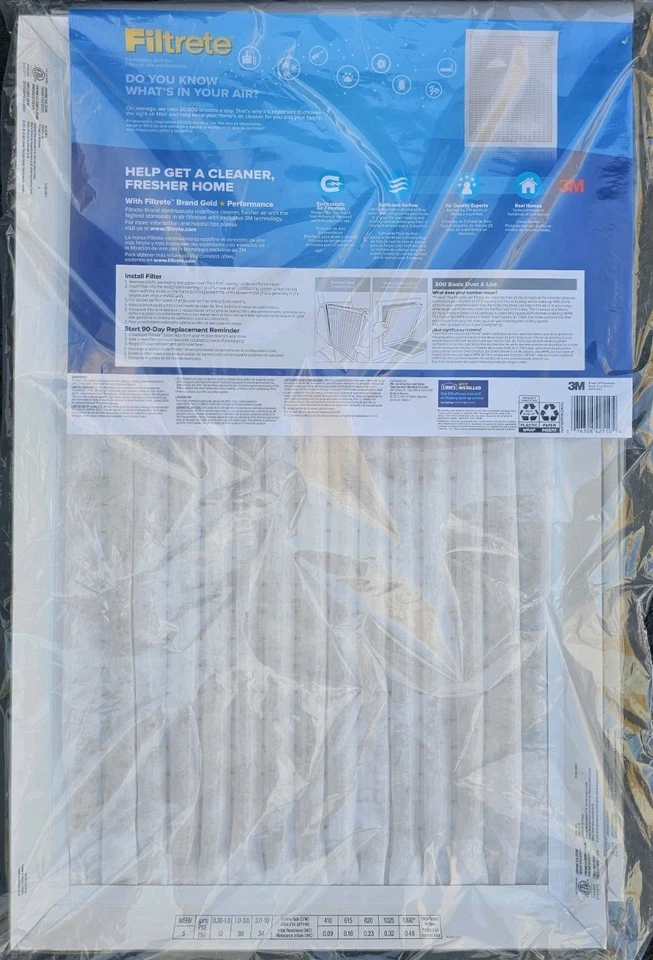 NEW 3pk 3M Filtrete Basic Dust & Lint Air Filter MPR 300 (16x25x1) AC/FURNACE - Image 2 of 2