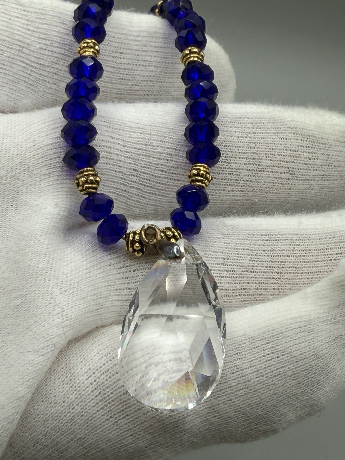 Handmade Swarovski Elements Crystal Necklace Coba… - image 3