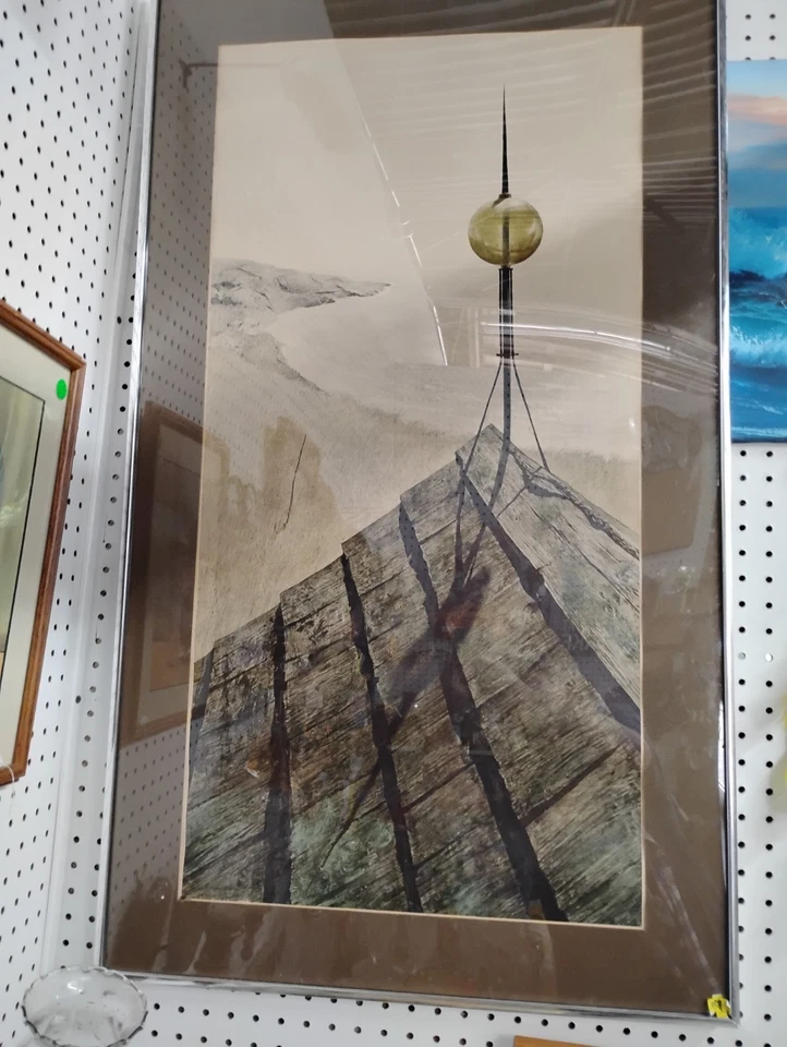 复古 Andrew Wyeth 带框印花 Northern Point Turner 墙壁艺术 大号 阅读 — 第 3/4 张图片