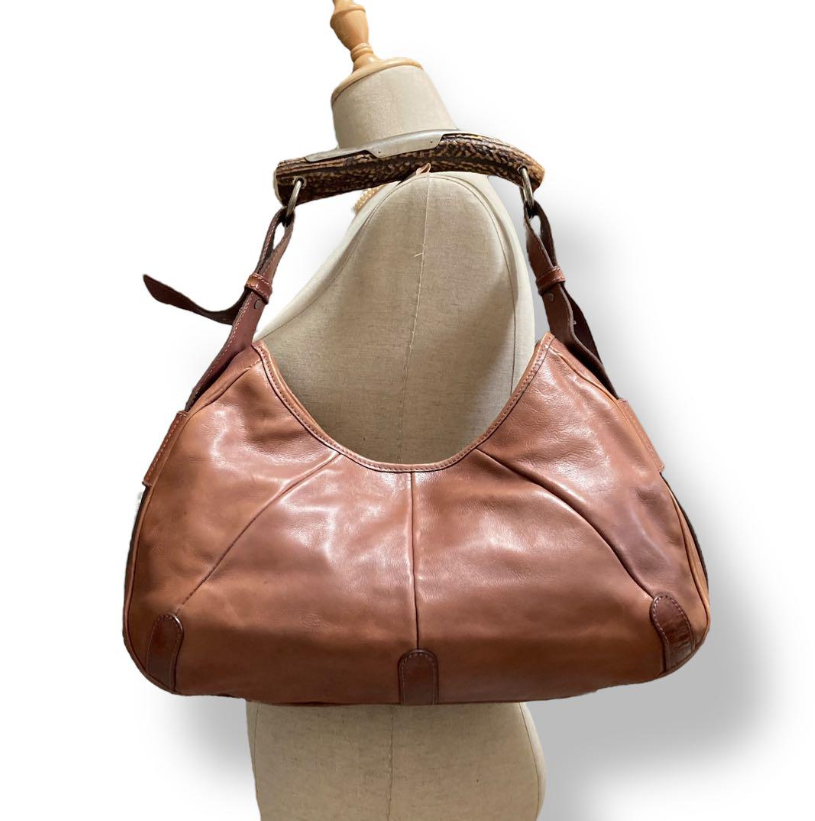 Borsa a tracolla Yves Saint Laurent Mombasa pelle marrone vintage rara